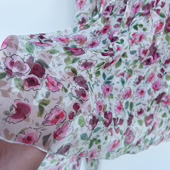 Dolce & Gabbana Authentic Silk Floral Sheer Mini Dress Pink Cottage 4 Fairy 40 - Picture 8 of 12